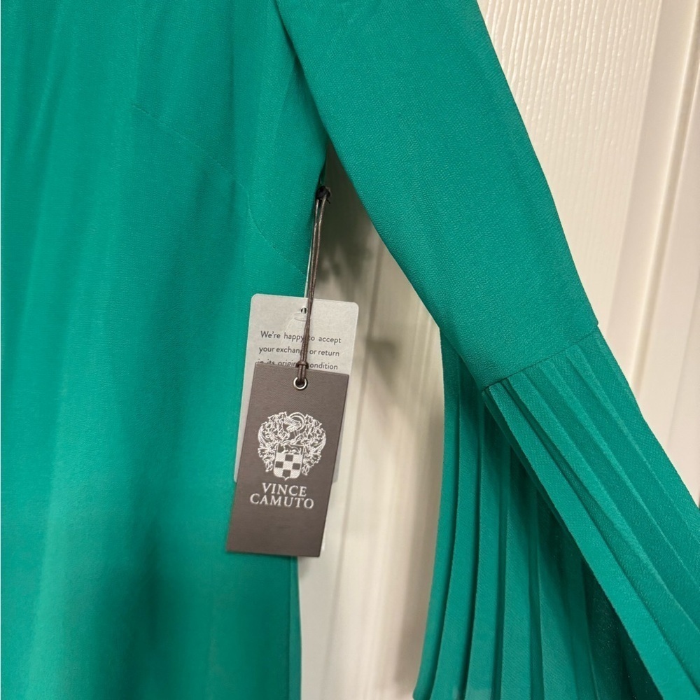 New - Vince Camuto Teal Long Sleeve Dress - Picture 4 of 6